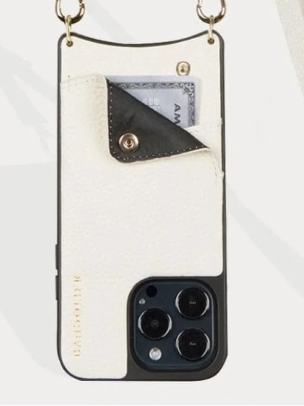 Bandolier iPhone 13 Pro Emma leather phone case in ivory / cream - NO STRAP